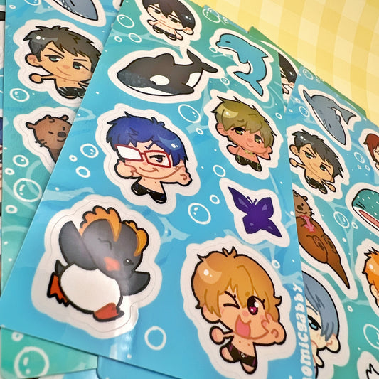 Team Iwatobi Sticker Sheet