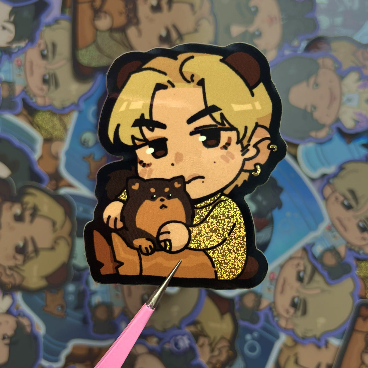 Taehyung Love Me Again Holo Glitter Sticker