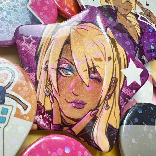 Klavier Star Glitter Button