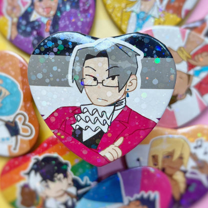 Ace Attorney Pride Heart Buttons
