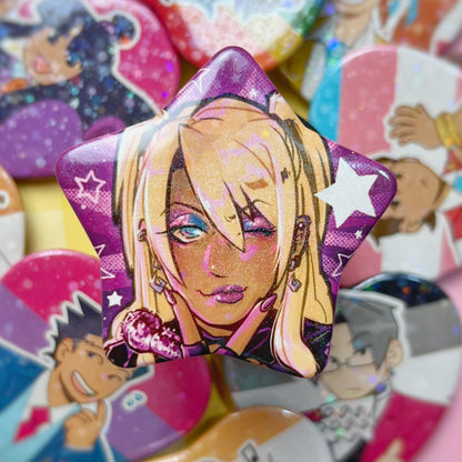 Klavier Star Glitter Button