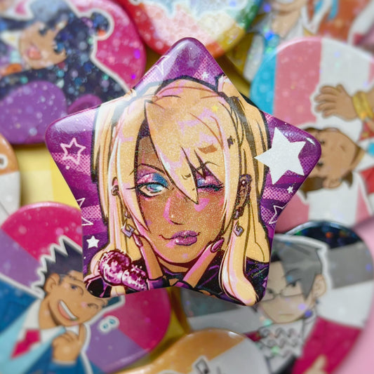 Klavier Star Glitter Button