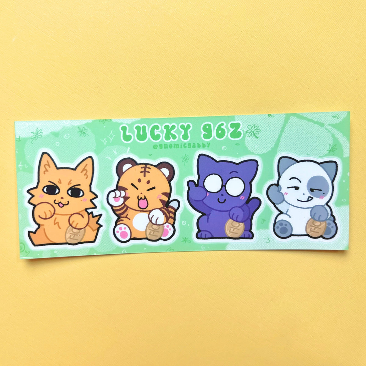 96z Lucky Cats Sticker Sheet