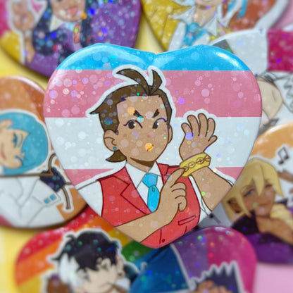 Ace Attorney Pride Heart Buttons