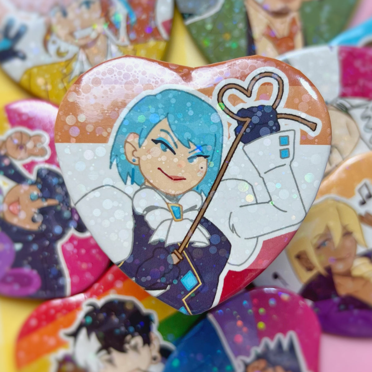 Ace Attorney Pride Heart Buttons