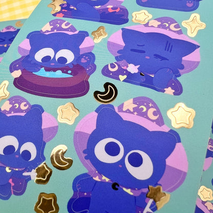Geraldino the Wizard Cat Sticker Sheet