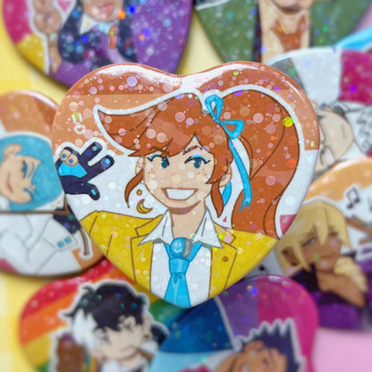 Ace Attorney Pride Heart Buttons