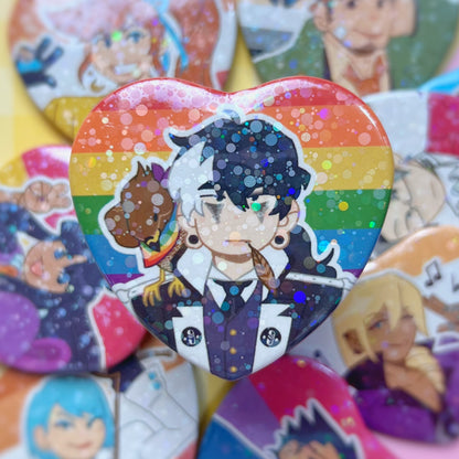 Ace Attorney Pride Heart Buttons