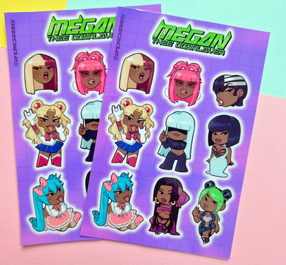 Megan Thee Stallion Cosplayer Sticker Sheet