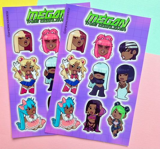 Megan Thee Stallion Cosplayer Sticker Sheet