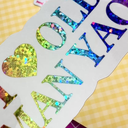 I Heart Old Man Yaoi Holo Sticker