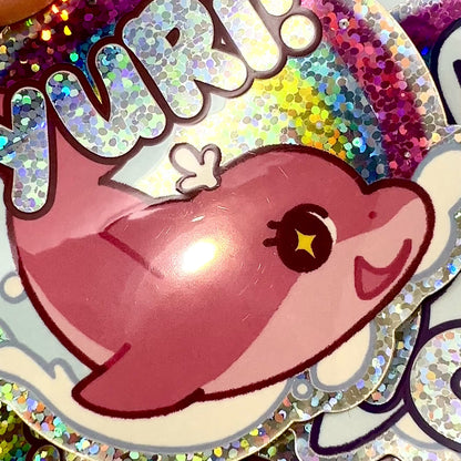 Yuri Dolphin Holo Sticker