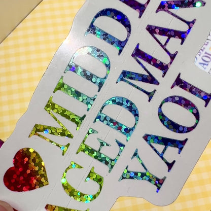 I Heart Middle Aged Man Yaoi Holo Sticker